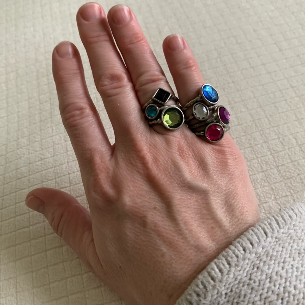 Multi-Color Crystal Stackable Ring Set - Women Jewelry Rings - Picture 14 of 14